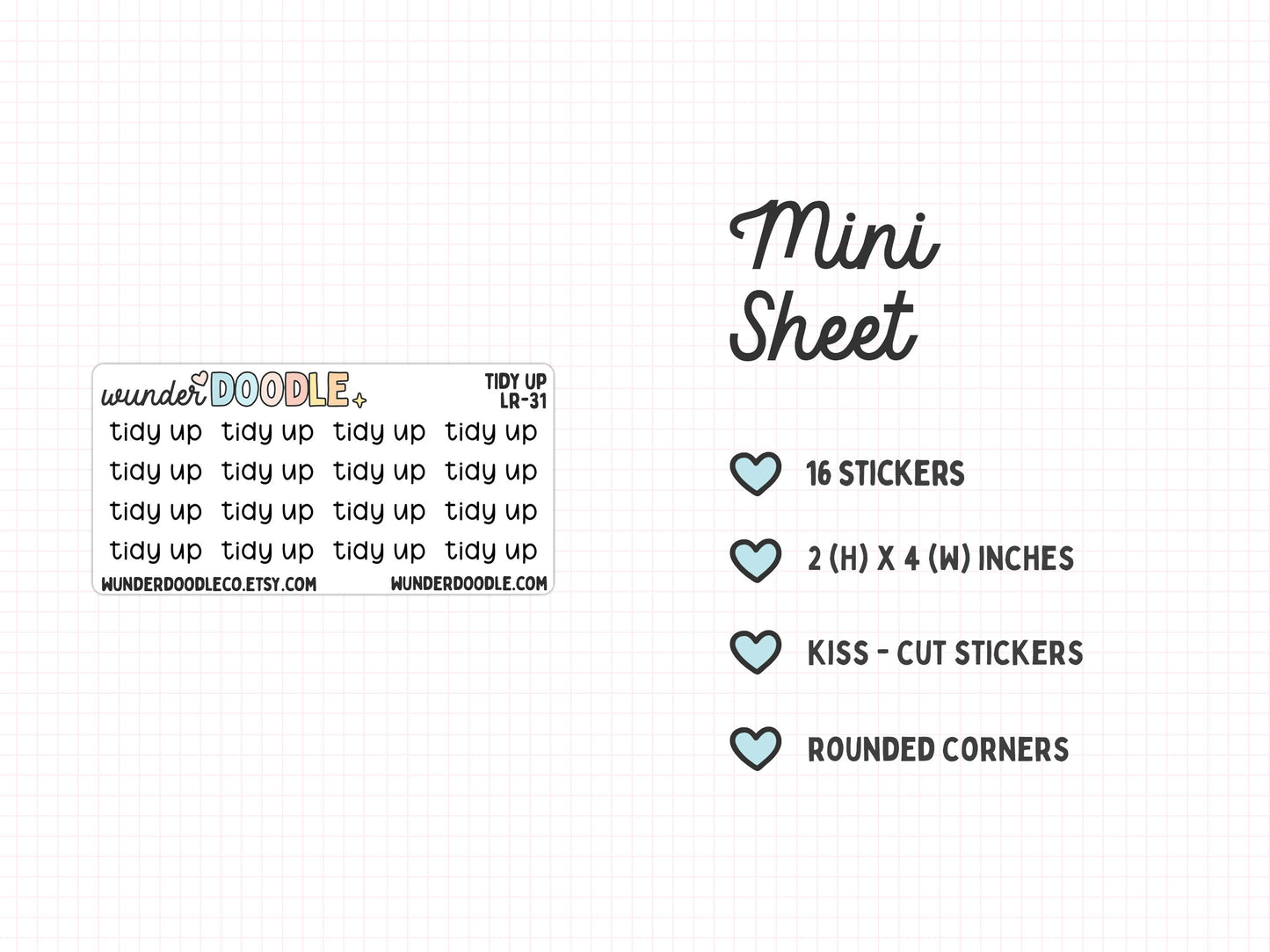 Tidy Up Planner Stickers | LR-31