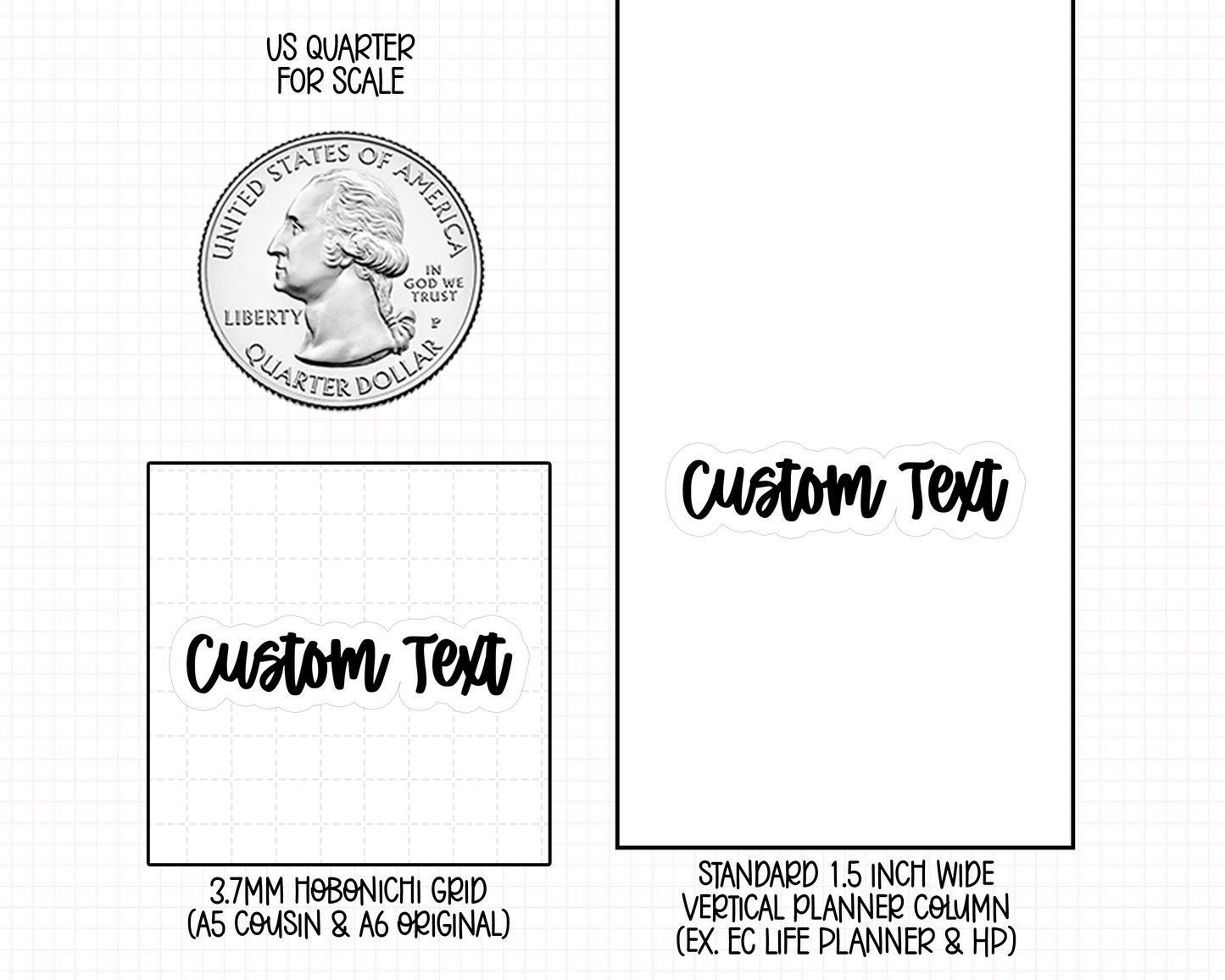 Custom Text Planner Stickers | Font G