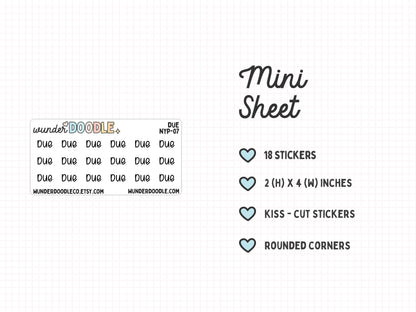 Due Planner Stickers | NYP-07