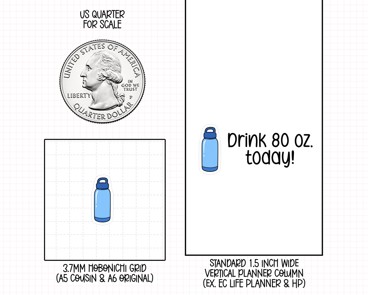 Water Bottle Planner Stickers | IC-133