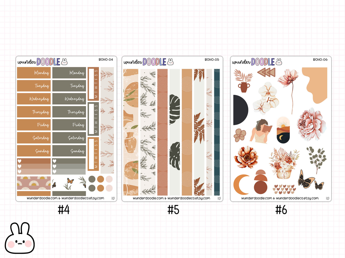 Boho Decorative Planner Stickers | weekly planner kit