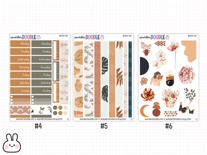 Boho Decorative Planner Stickers | weekly planner kit