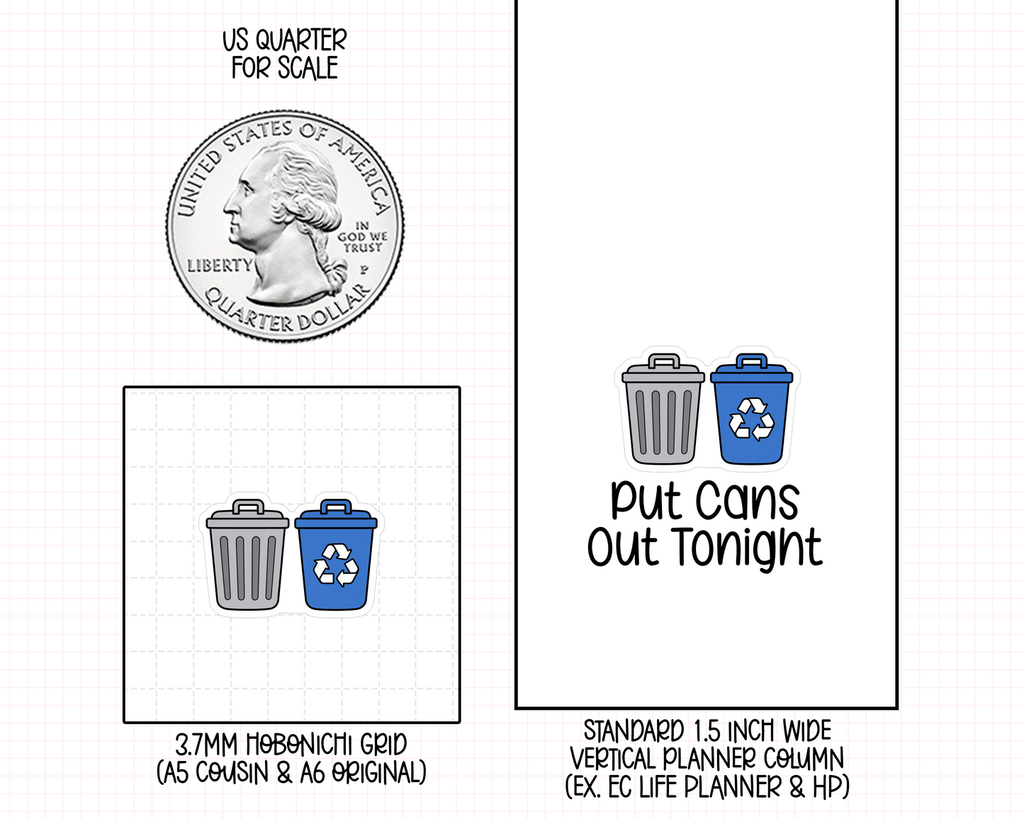 Trash & Recycling Planner Stickers | IC-137