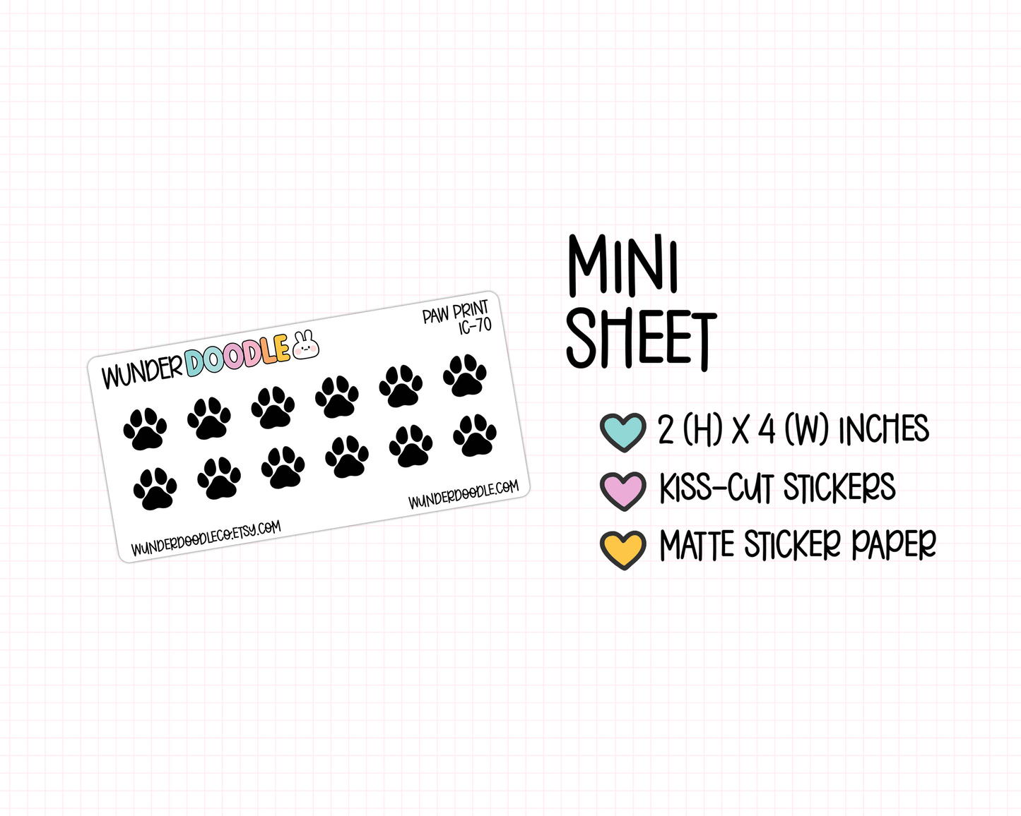 Paw Print Planner Stickers | IC-70