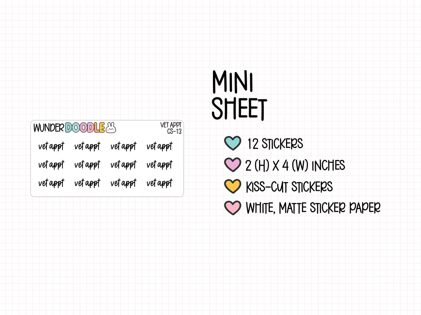 Vet Appt Planner Stickers | CS-013