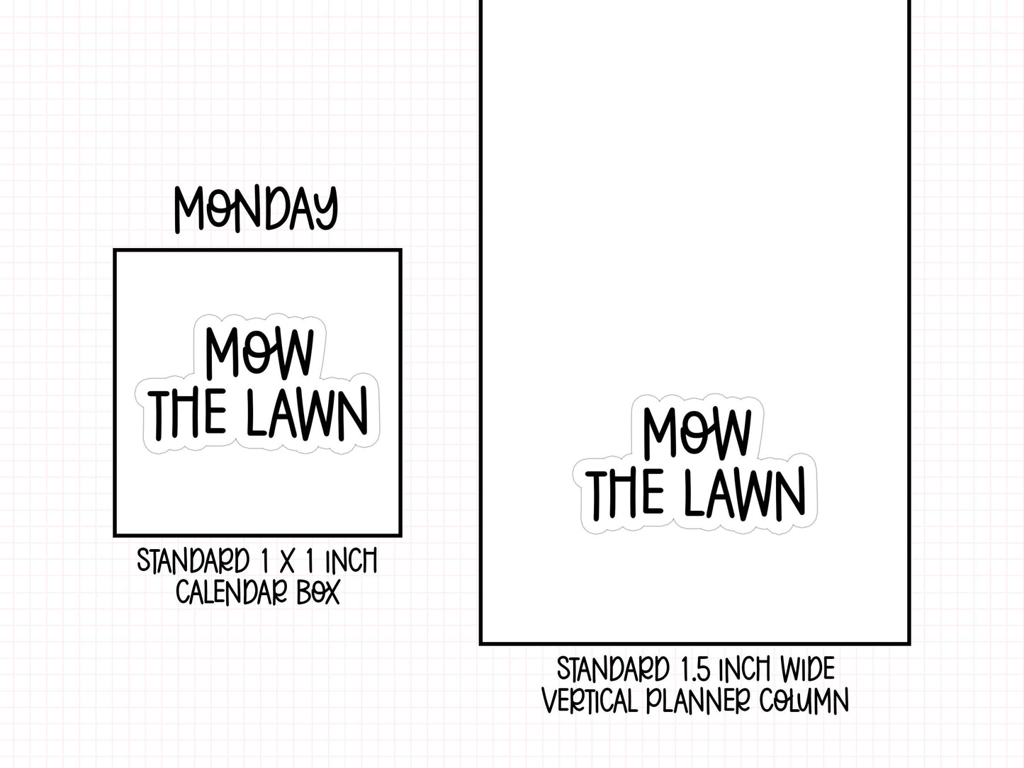 Mow the Lawn Planner Stickers | AW-28