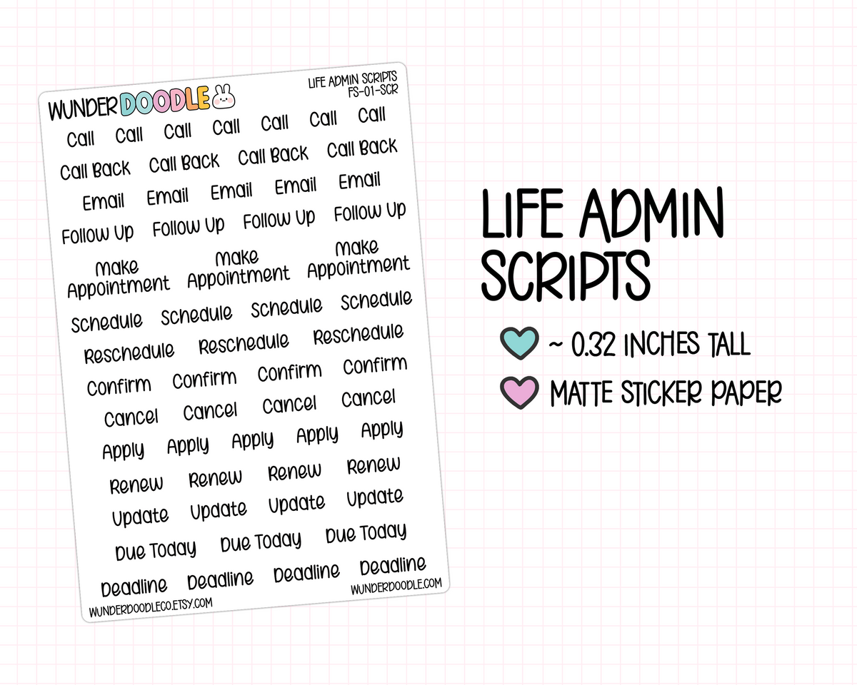 Life Admin Stickers | FS-01