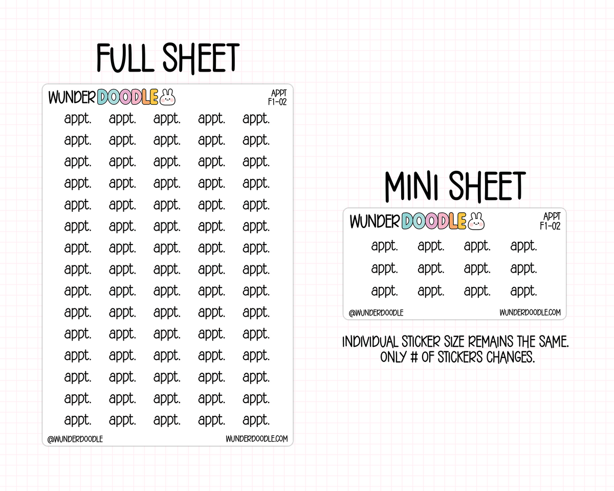 Appt Planner Stickers | F1-02