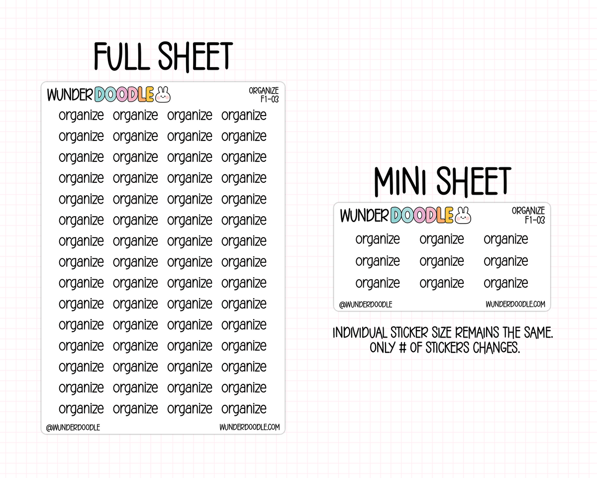 Organize Planner Stickers | F1-03