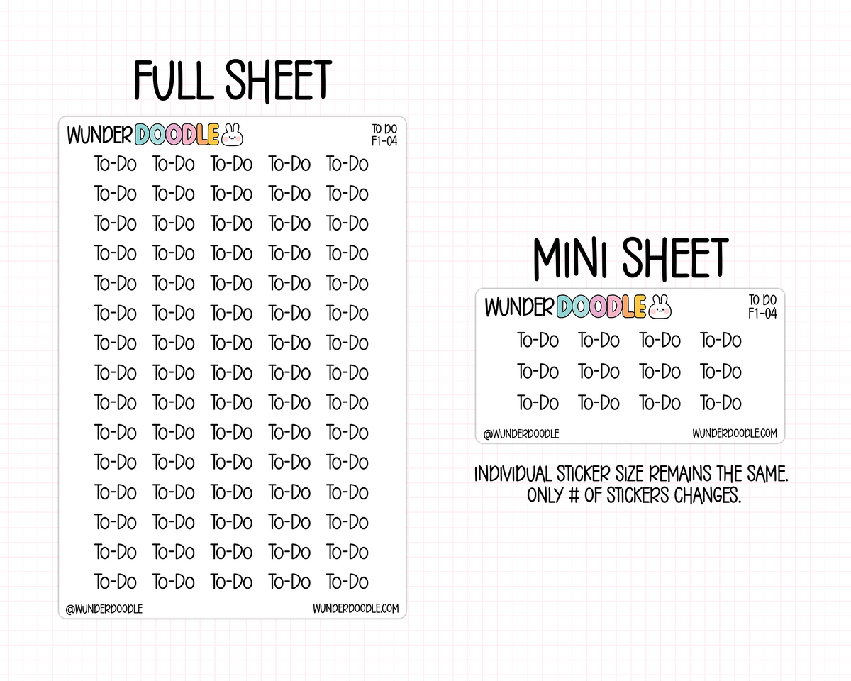 To Do Planner Stickers | F1-04