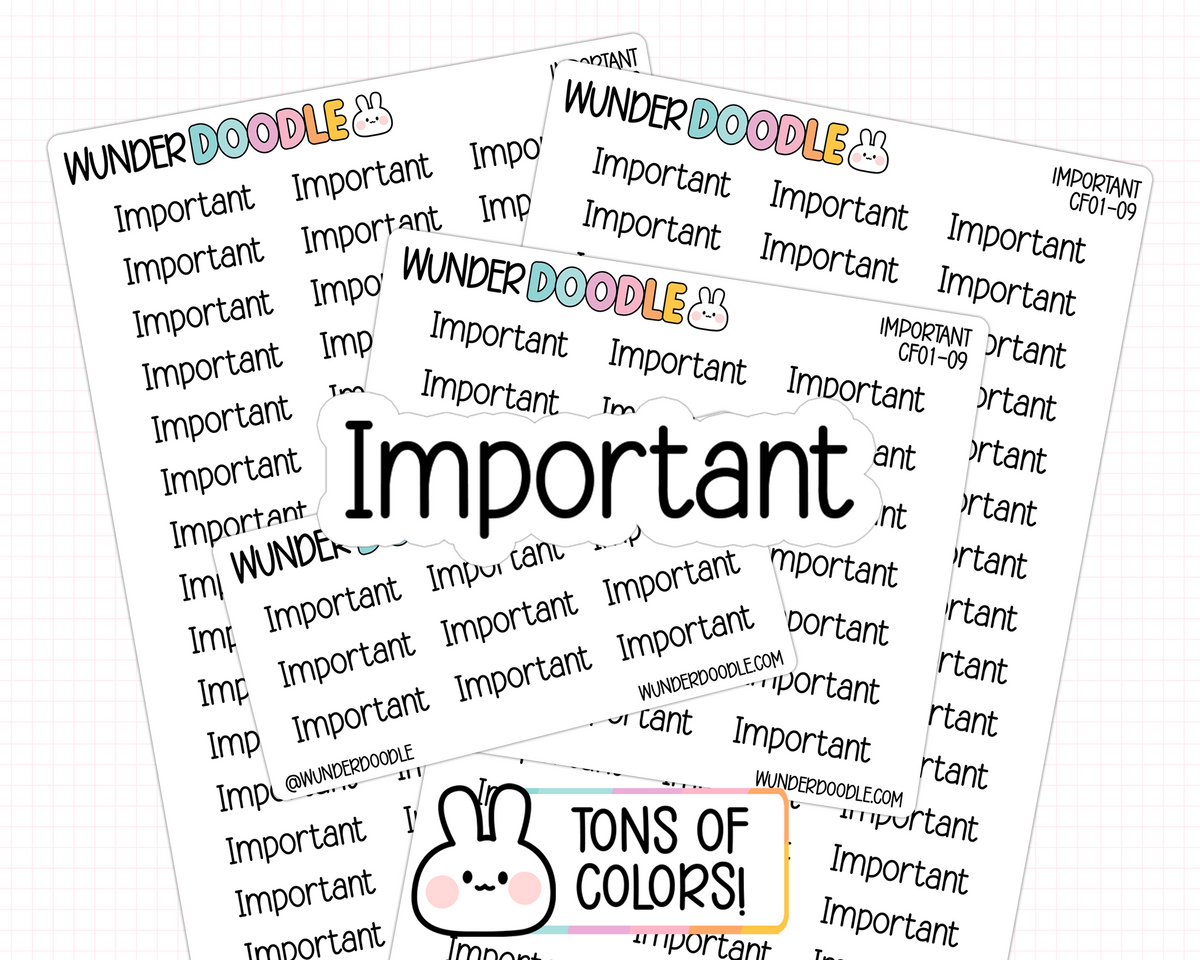 Important Planner Stickers | CF01-09
