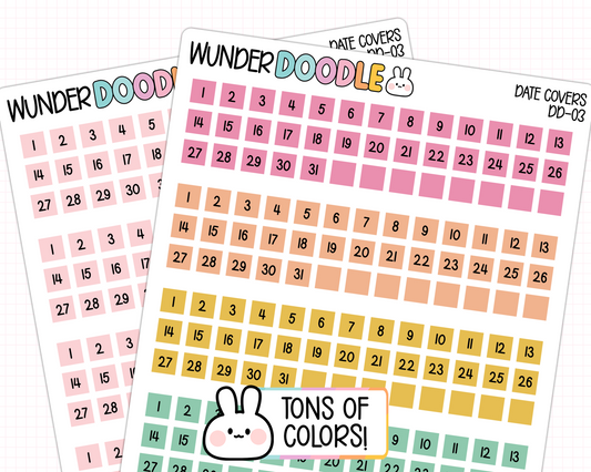 Date Cover Planner Stickers | DD-03