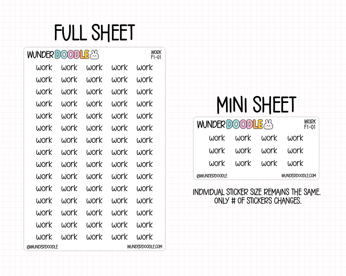 Work Planner Stickers | F1-01