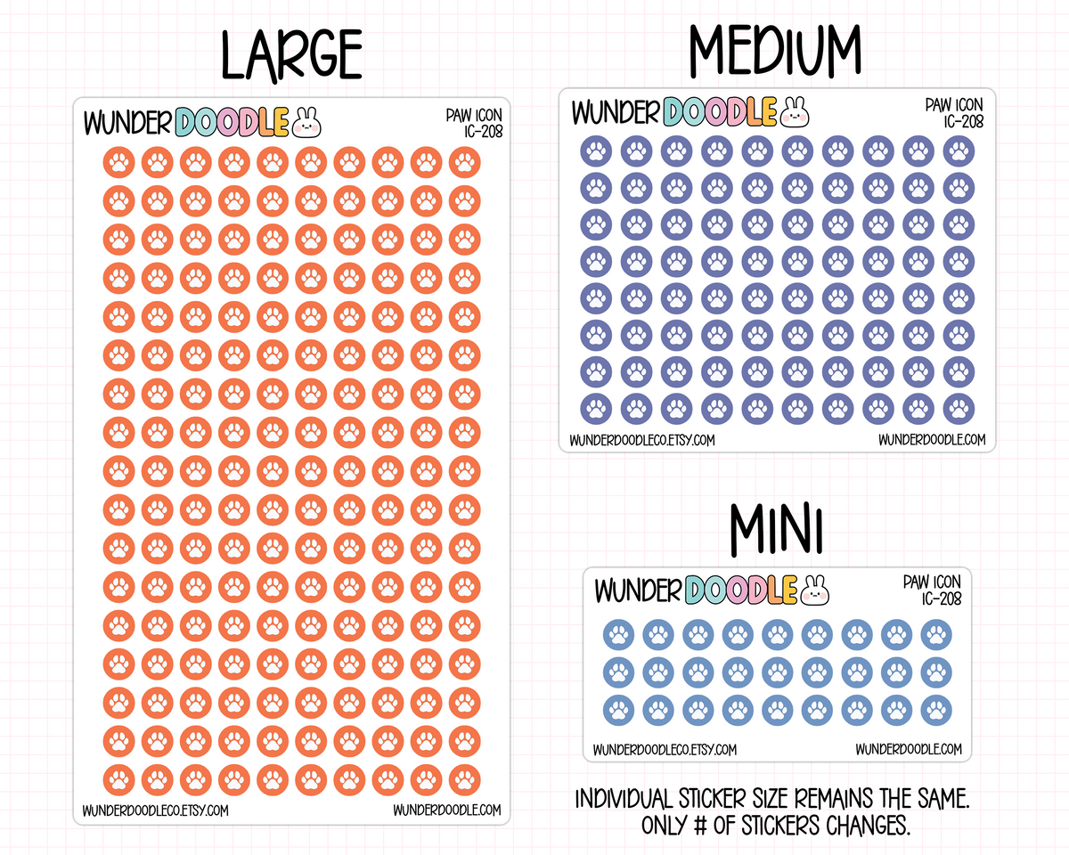 Paw Icon Planner Stickers | IC-208