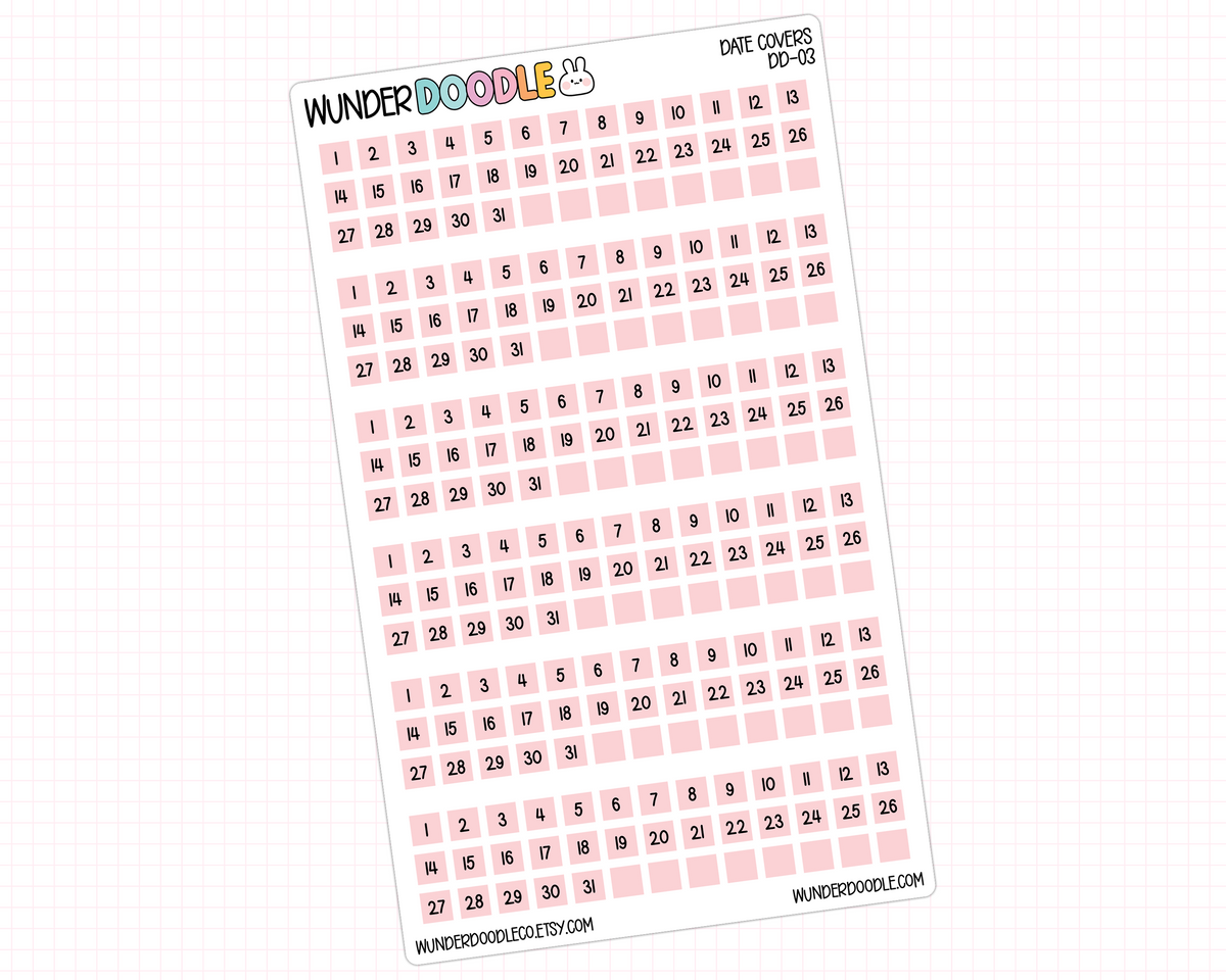 Date Cover Planner Stickers | DD-03