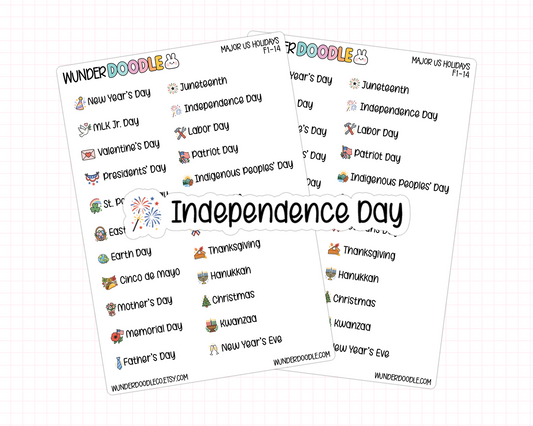US Holiday Planner Stickers | F1-14