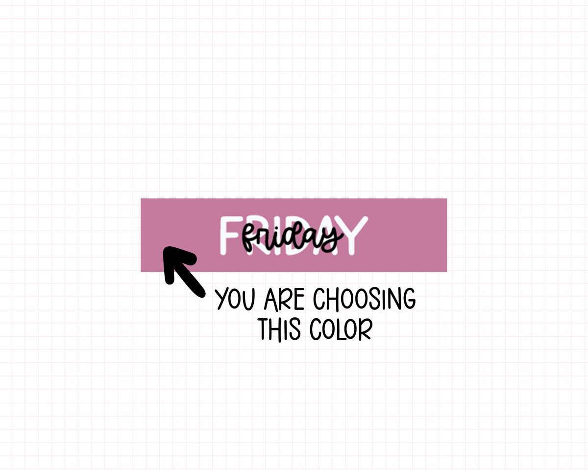 Layered Days of the Week Planner Stickers | DUO-04
