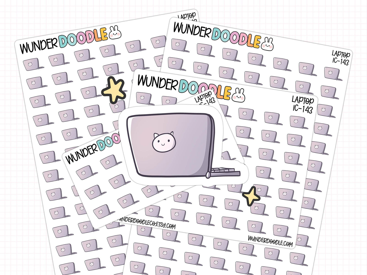 Laptop icon stickers, laptop stickers, work stickers, work icon stickers, WFH stickers, work from home stickers