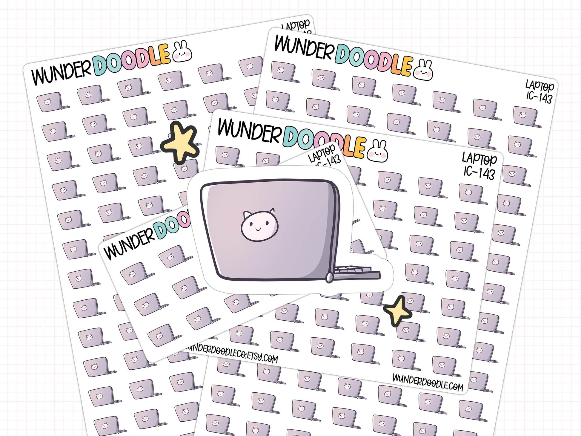 Laptop icon stickers, laptop stickers, work stickers, work icon stickers, WFH stickers, work from home stickers