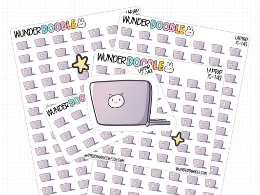 Laptop icon stickers, laptop stickers, work stickers, work icon stickers, WFH stickers, work from home stickers