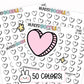 Heart planner stickers, heart icons, heart icon stickers, heart planner icons