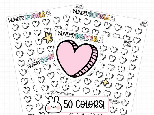 Heart planner stickers, heart icons, heart icon stickers, heart planner icons