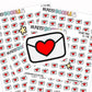 Mail planner stickers, mail icons, icon stickers, planner icons, sticker sheet set