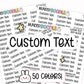custom text stickers, custom planner stickers, custom stickers, functional stickers