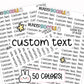 custom text stickers, custom planner stickers, custom stickers, functional stickers