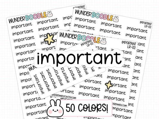 important planner stickers, important stickers, reminder stickers, functional stickers, script stickers