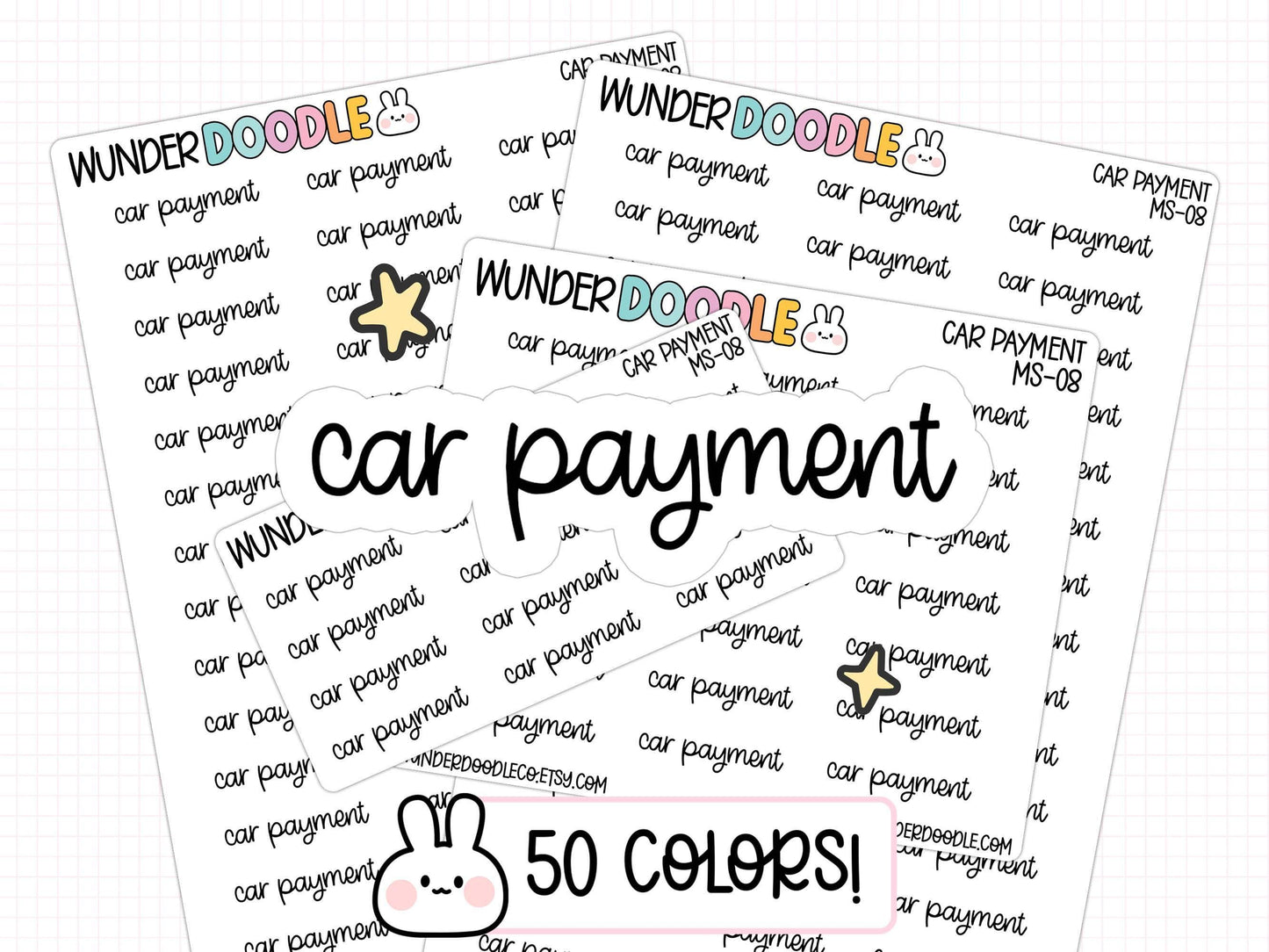 car payment stickers, functional stickers, planner stickers, car loan stickers, bill stickers