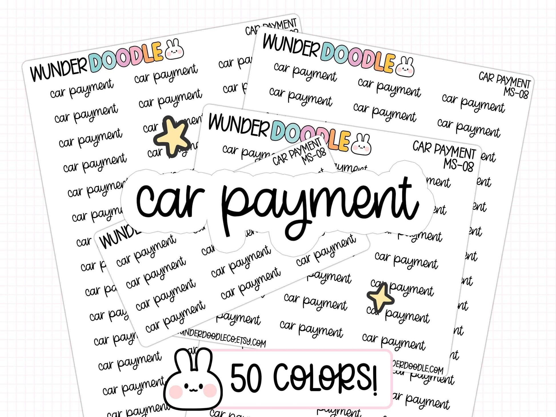 car payment stickers, functional stickers, planner stickers, car loan stickers, bill stickers