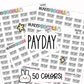 payday planner stickers, payday stickers, budget stickers, budget planner stickers, functional stickers