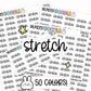 stretch planner stickers, fitness stickers, health stickers, exercise stickers, functional stickers, stretching stickers