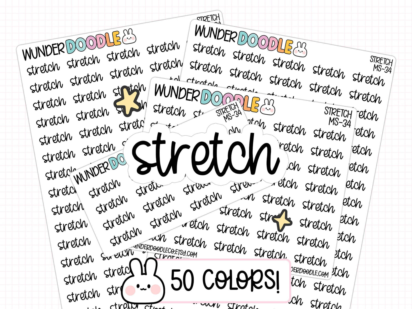 stretch planner stickers, fitness stickers, health stickers, exercise stickers, functional stickers, stretching stickers