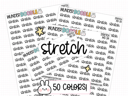 stretch planner stickers, fitness stickers, health stickers, exercise stickers, functional stickers, stretching stickers