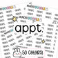 appt stickers, appointment planner stickers, appointment reminders, reminder stickers, sticker sheets