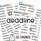 deadline planner stickers, deadline stickers, due date stickers, important stickers, college stickers, school stickers