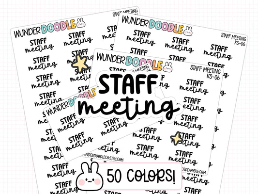 staff meeting planner stickers, staff meeting stickers, work stickers, teacher planner, teacher stickers