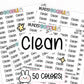clean planner stickers, cleaning stickers, planning stickers, functional stickers