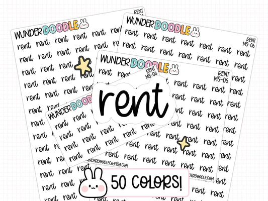 rent planner stickers, rent stickers, bill stickers, rent payment stickers, bill due stickers