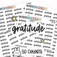 gratitude planner stickers, functional stickers, bullet journal stickers