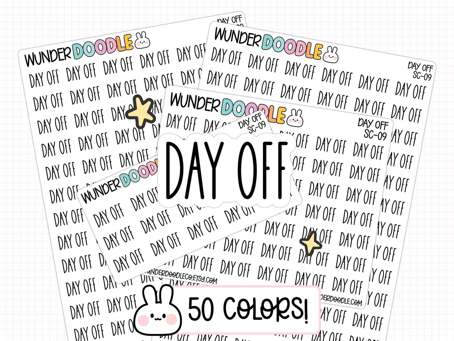 day off stickers, day off planner stickers, work stickers, work schedule planner stickers