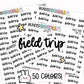 field trip stickers, school stickers, planner stickers, school planner, teacher planner stickers