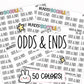 odds & ends planner stickers, productivity stickers, reminder stickers, functional stickers