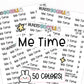 me time planner stickers, relax stickers, weekly planner stickers, ADHD planner stickers, functional stickers
