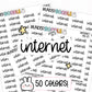 internet planner stickers, internet stickers, bill stickers, bill planner stickers, bill tracker stickers, budget stickers, functional planner stickers