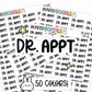dr appt stickers, doctor appointment stickers, appointment reminder stickers, doctors appointment stickers, functional stickers, weekly planner stickers