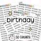 birthday planner stickers, birthday stickers, bday stickers, birthday reminder stickers, planner stickers