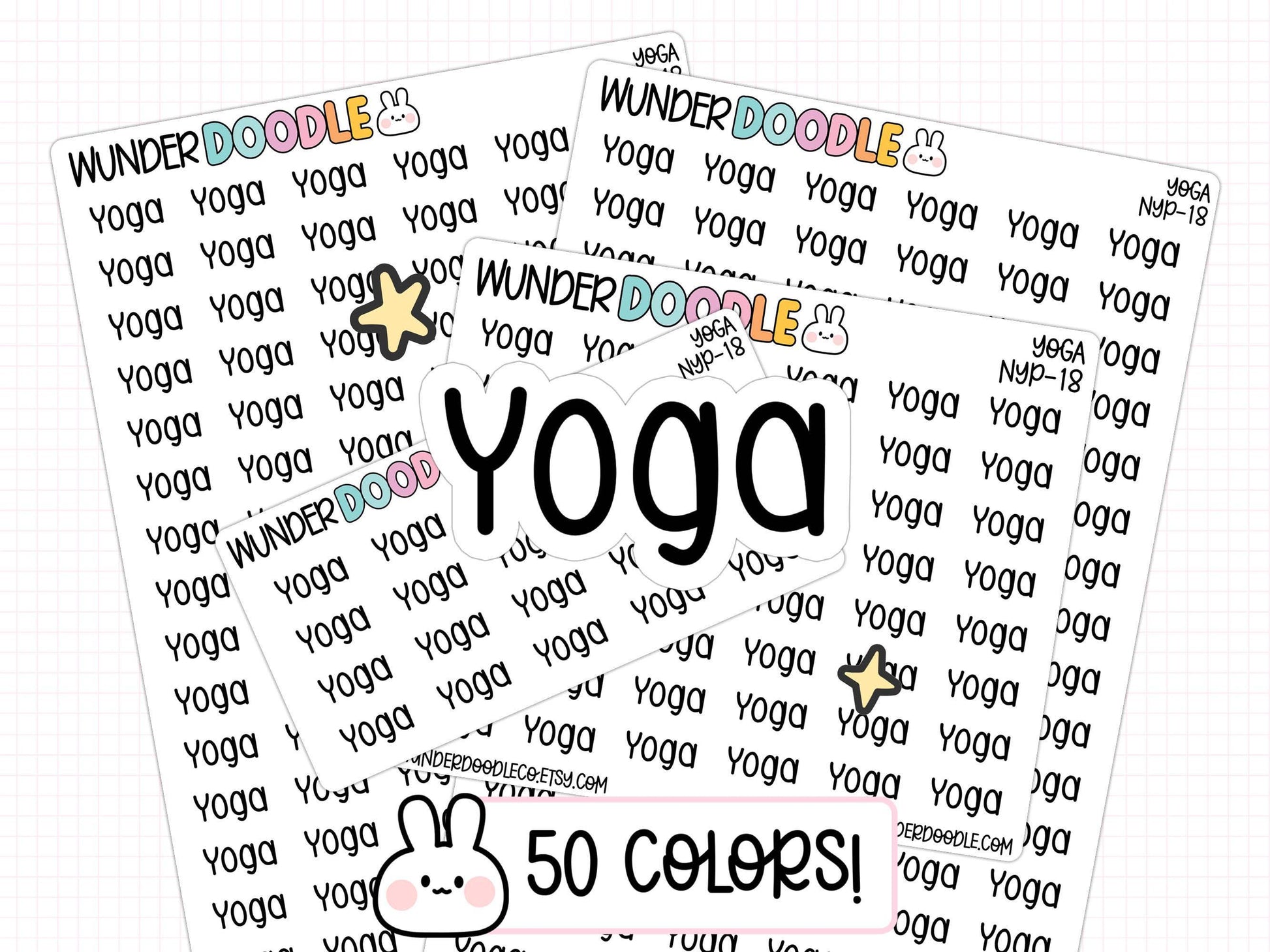 yoga planner stickers, yoga stickers, fitness planner stickers, exercise stickers
